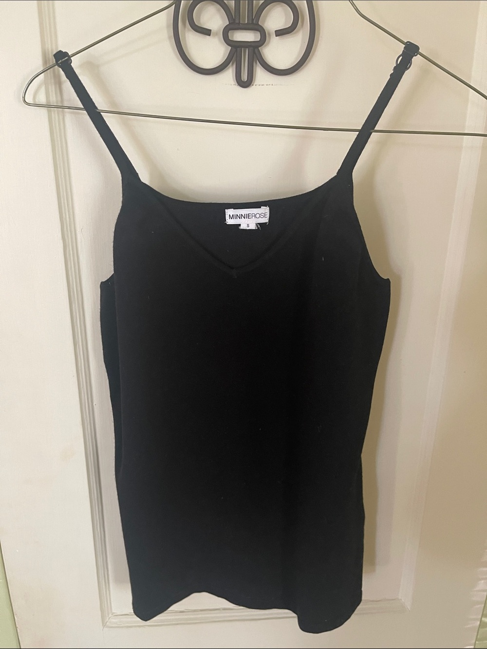 Minnie Rose Black V-Neck Spaghetti Strap Camisole